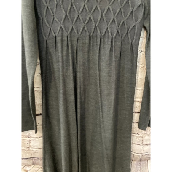 Connected Sweater Dress Womens Large Charcoal Grey Textured Midi Stretch Acrylic - Picture 6 of 13
